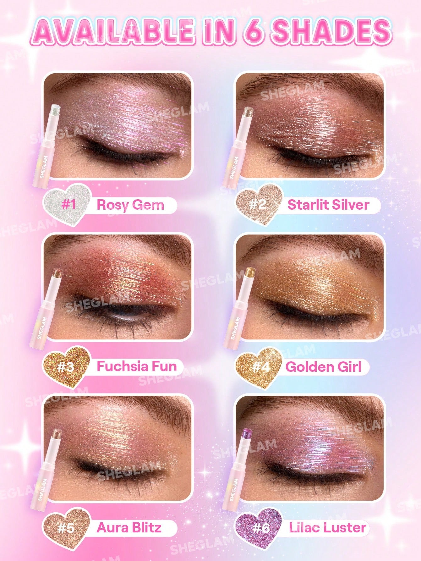 SHEGLAM Crystal Jelly Glaze Stick – Lilac Luster – Lightweight glossy purple tint for soft, hydrated lips – Non-sticky shine balm