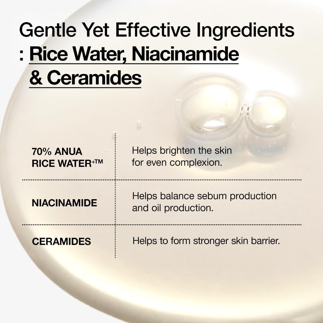 Anua Rice 70 Glow Milky Toner – 250ml brightening Korean toner with rice bran water and ceramide