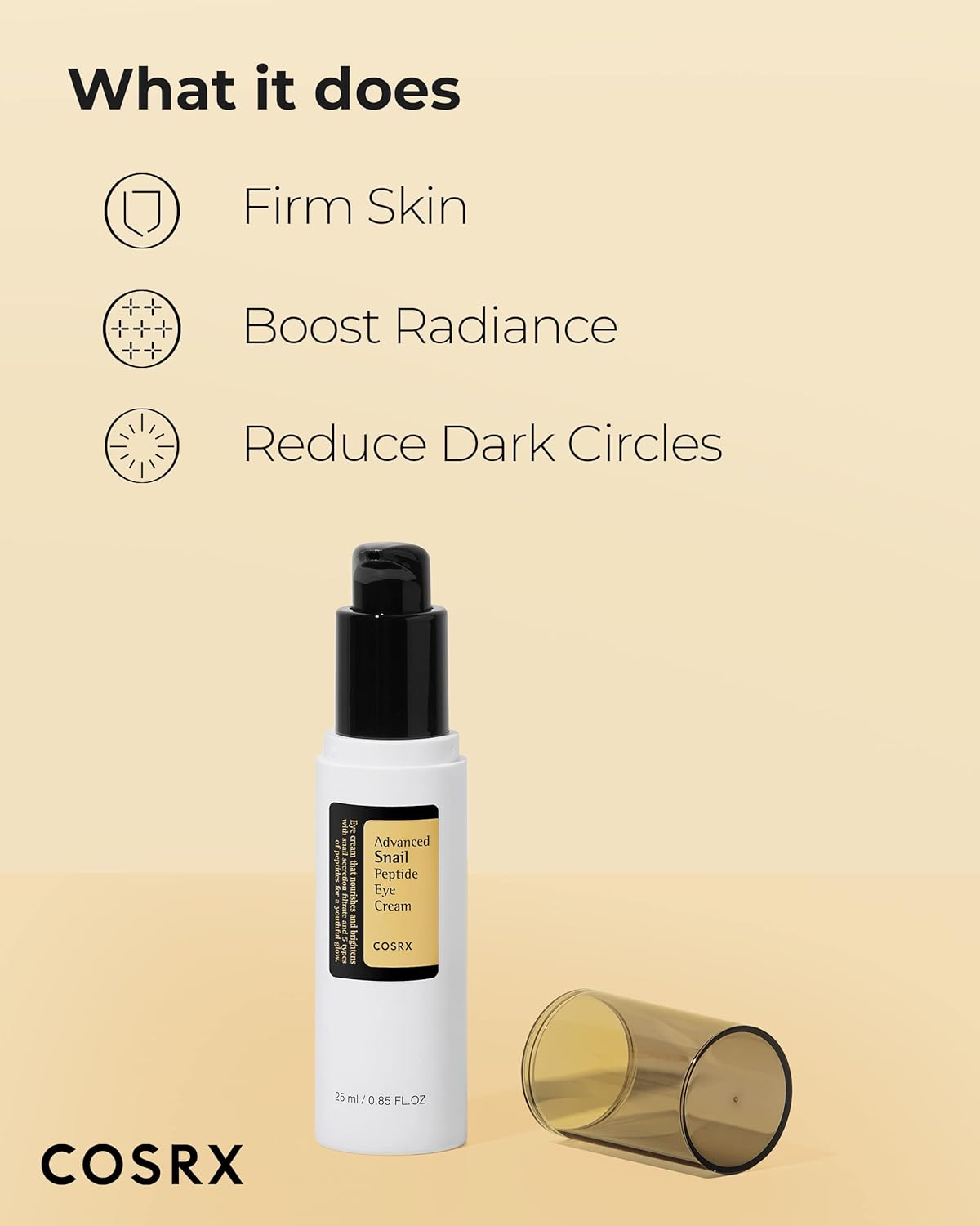 COSRX Advanced Snail Peptide Eye Cream – 25ml lightweight brightening and firming eye treatment with snail mucin