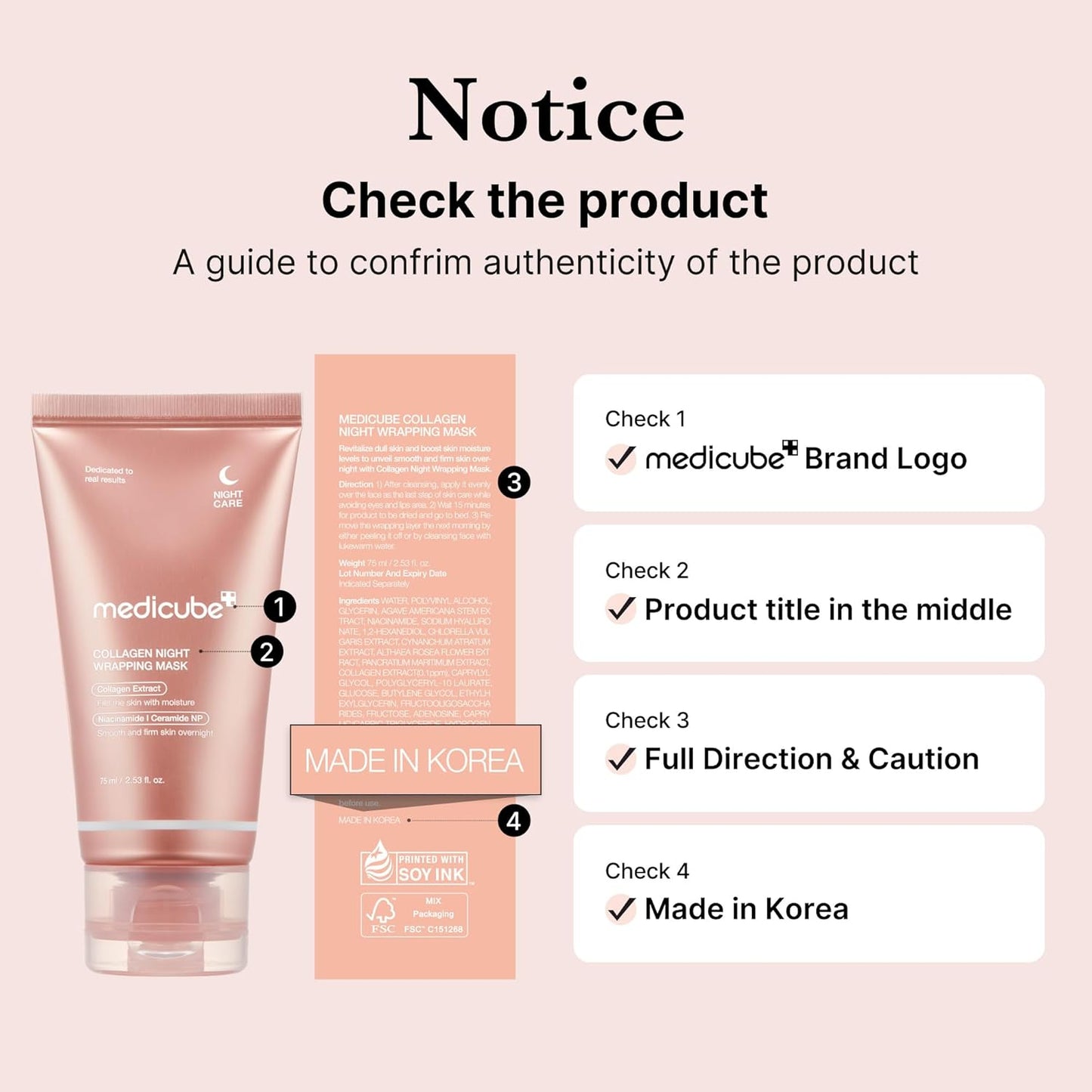 medicube Collagen Night Wrapping Mask – 75ml Korean overnight sleeping mask for hydration and skin firming