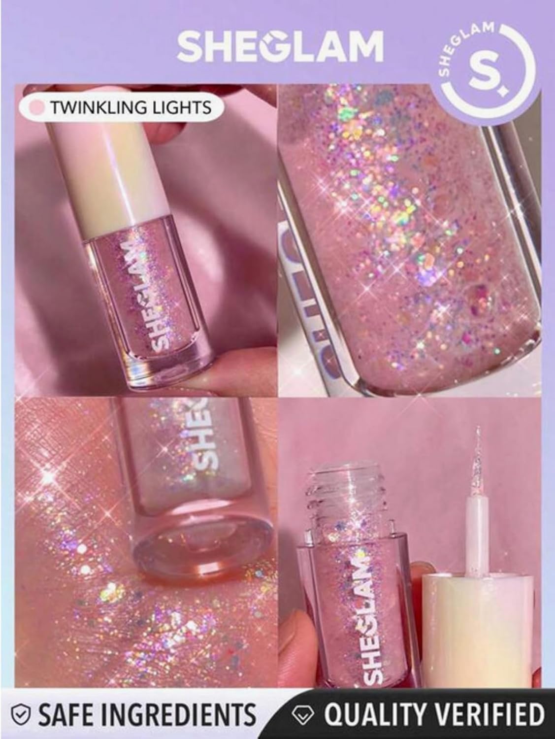 SHEGLAM Insta-Party Glitter Liner – Twinkling Lights – Gold shimmer eyeliner – Longwear subtle metallic eye makeup – 3.5ml
