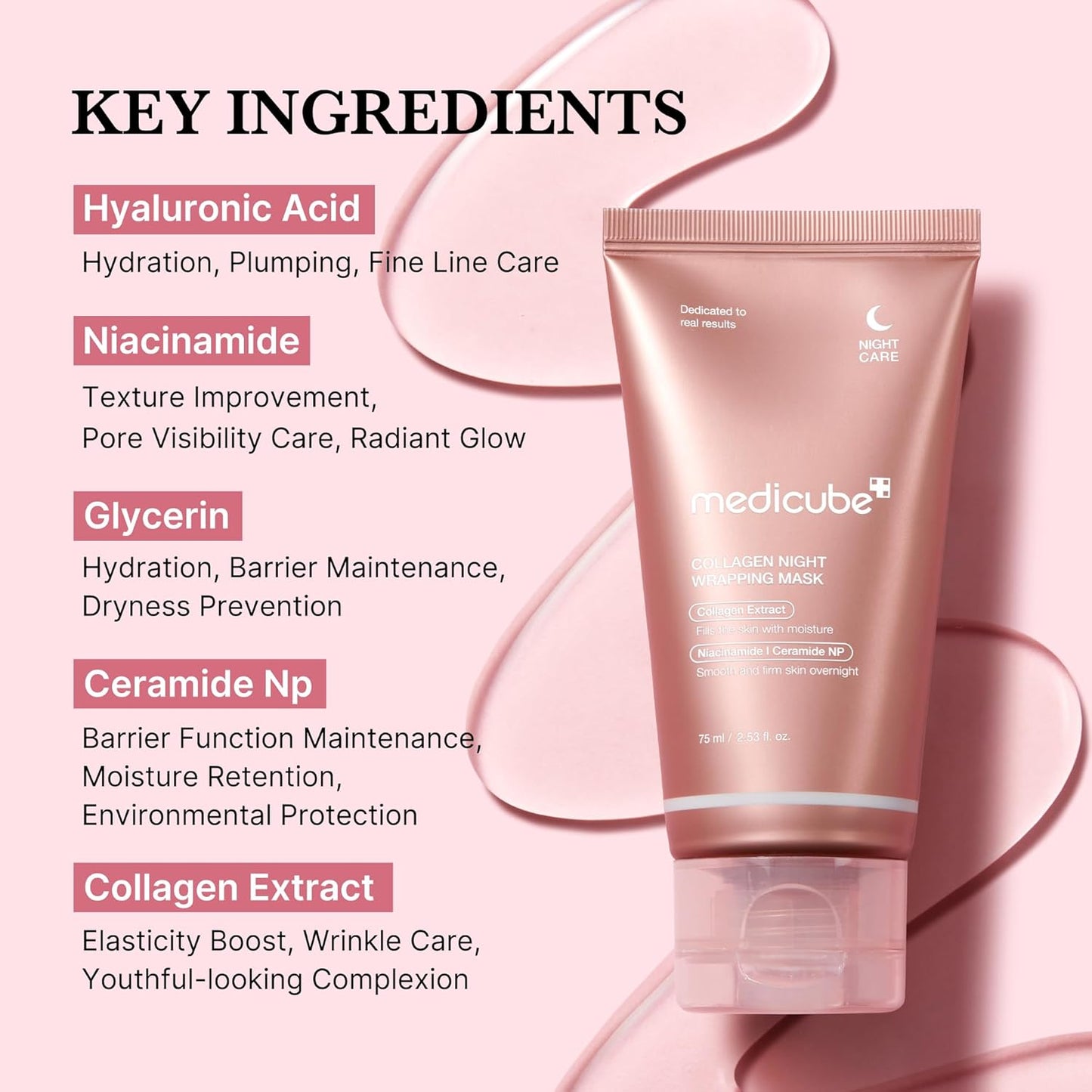 medicube Collagen Night Wrapping Mask – 75ml Korean overnight sleeping mask for hydration and skin firming