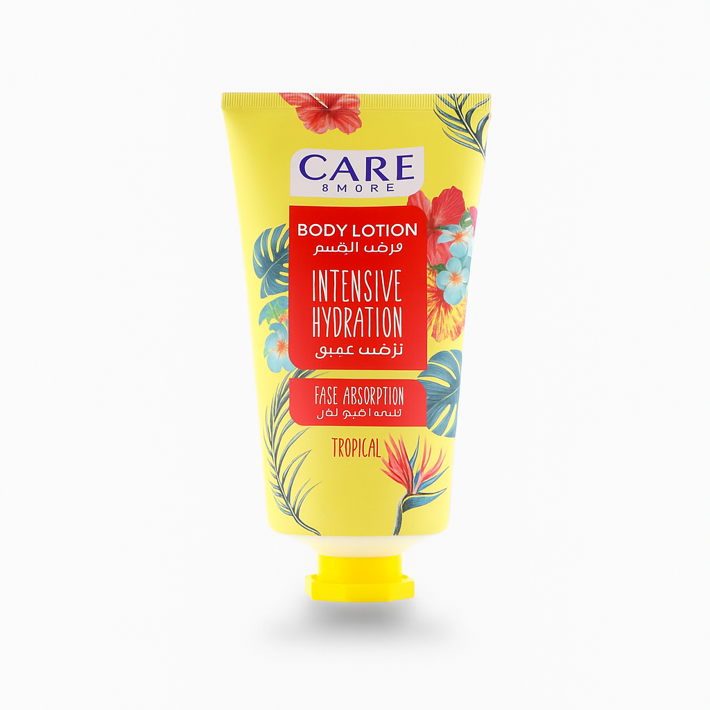 CARE & MORE Tropical Body Lotion – 150ml Packaging
