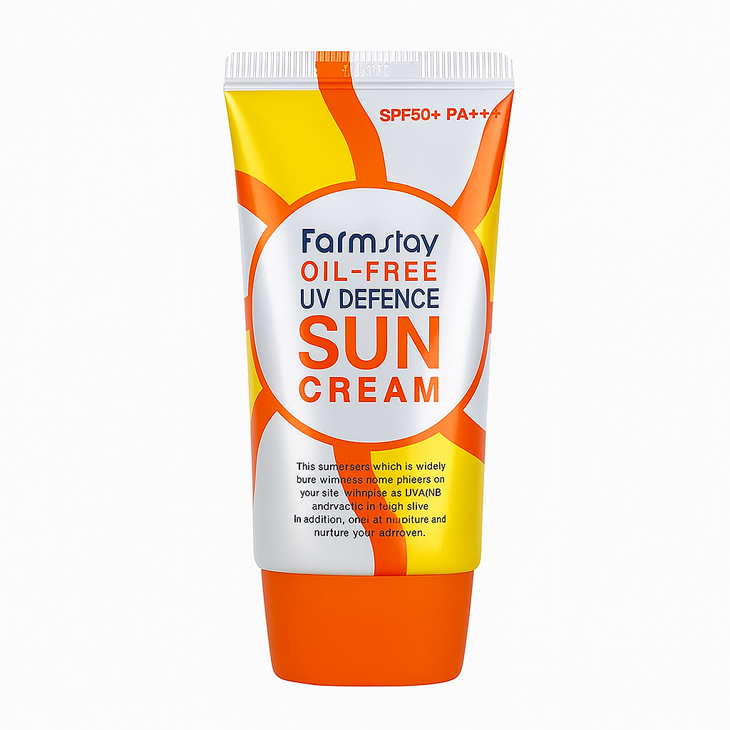 Farm Stay Oil‑Free UV Defence Sun Cream – SPF 50+ PA+++ (70 ml) Packaging