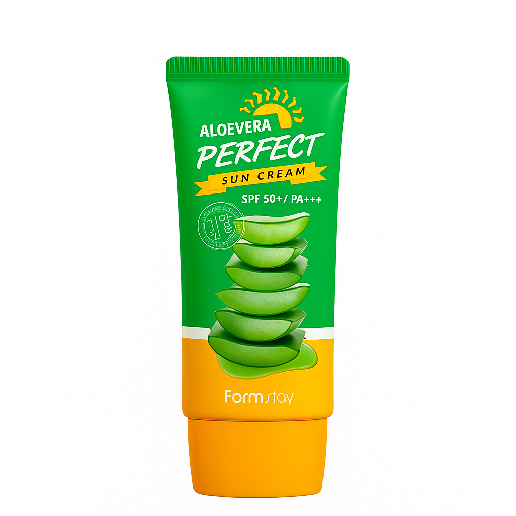 Farm Stay Aloe Vera Perfect Sun Cream – SPF 50+ PA+++ 70 g Tube Packaging