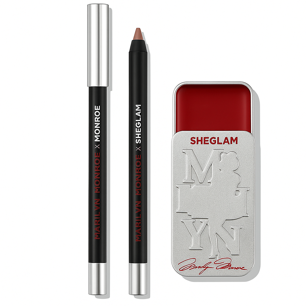 SHEGLAM Marilyn Monroe Vintage Lip Duo “So Are Regrets” – Lip Liner and Sheer Jam side by side