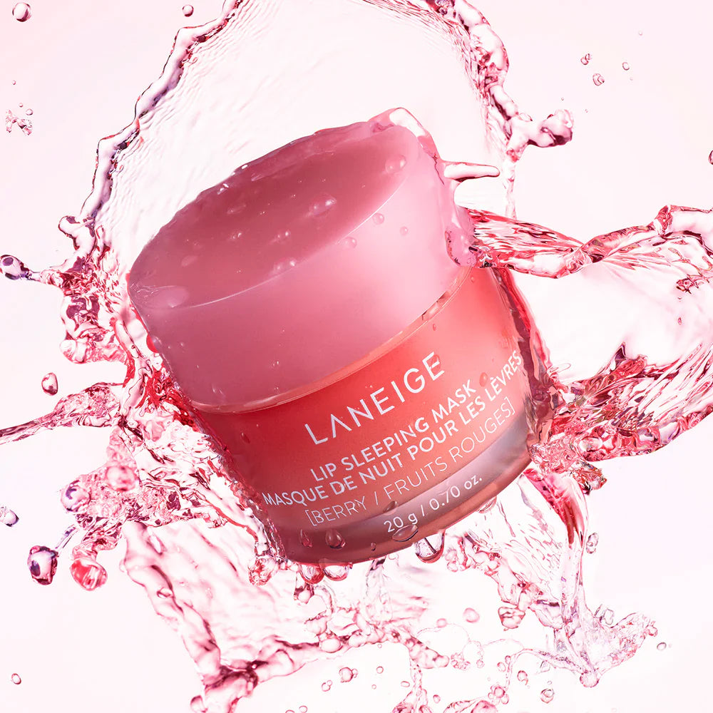 LANEIGE Lip Sleeping Mask Berry 20 g product jar and spatula packaging