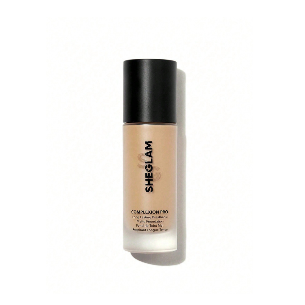 SHEGLAM Complexion Pro Foundation – Almond shade – Full coverage matte foundation for olive and wheatish skin – 30ml