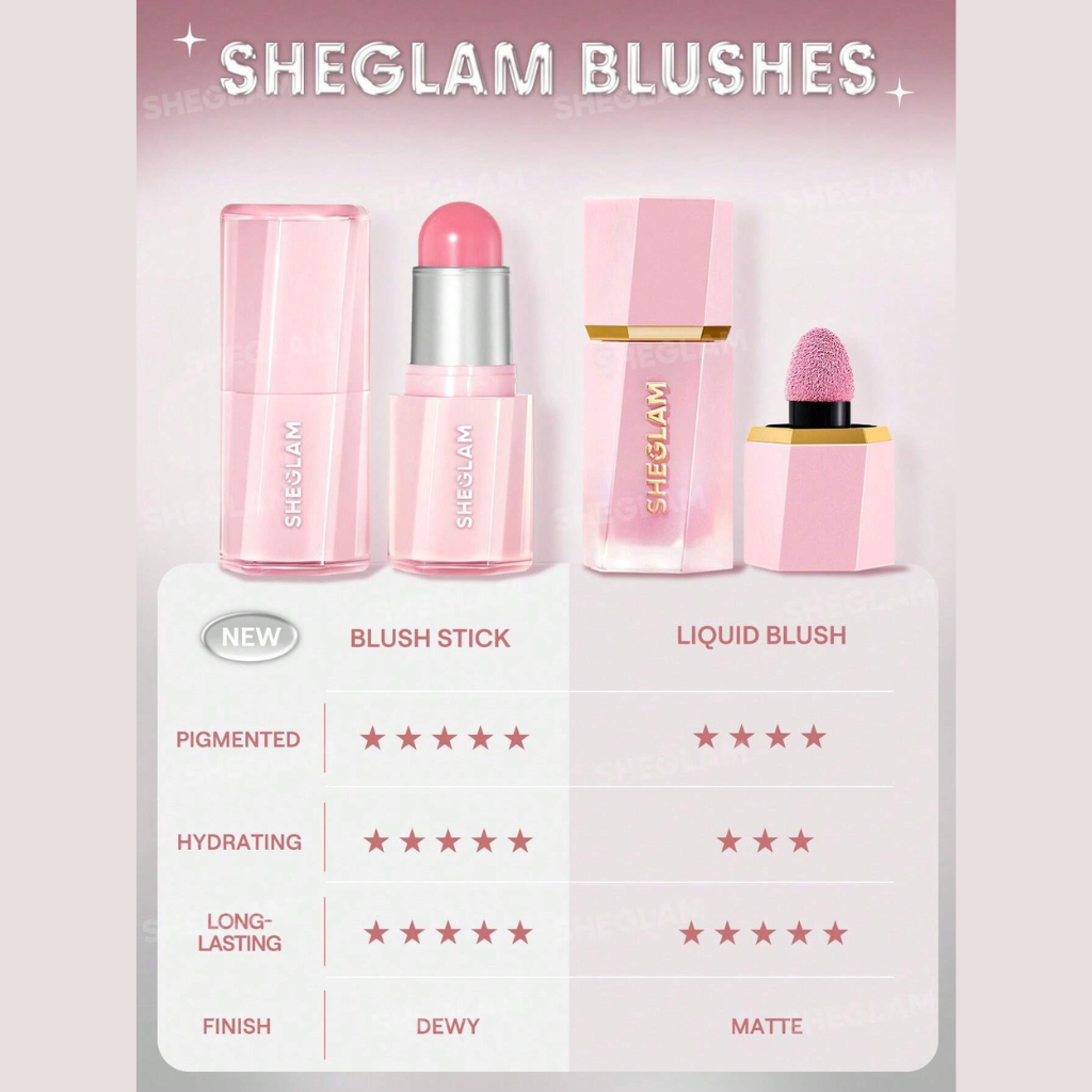 SHEGLAM Buttery Bliss Blush Stick – Creamy Cheek Color 6g – Soft Pink Glow