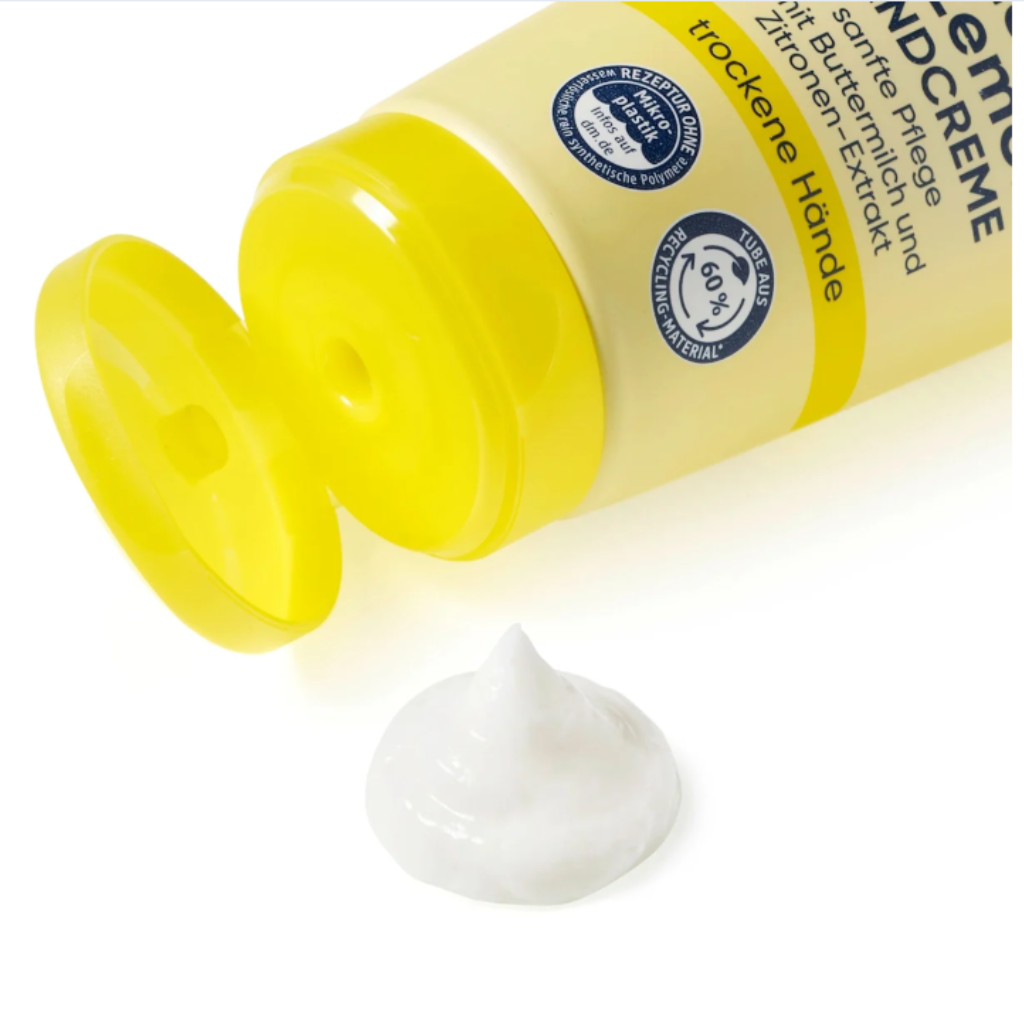Balea Buttermilk & Lemon Hand Cream – 100ml | German lightweight hand cream with a refreshing citrus scent and deep hydration for soft, smooth hands