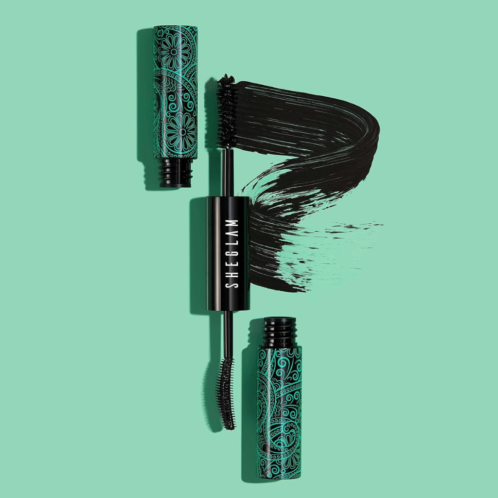 SHEGLAM All-In-One Waterproof Mascara – Dual brush design for volume and length – Long-lasting smudge-proof formula