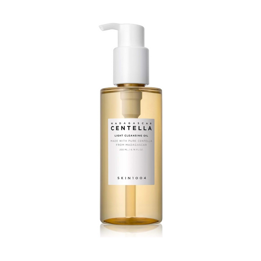 Madagascar Centella Light Cleansing Oil – gentle emulsifying oil cleanser with Centella & botanical oils; removes makeup & sunscreen without greasy residue