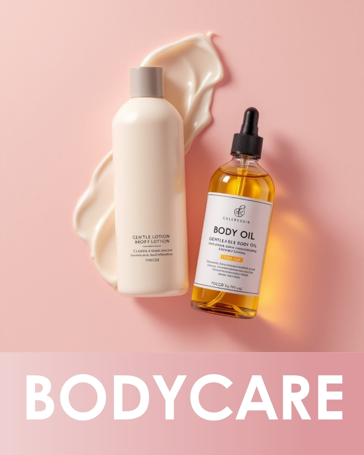 Body care products including lotion, oil, and shower gel for soft and glowing skin – Nefrea Beauty Egypt.