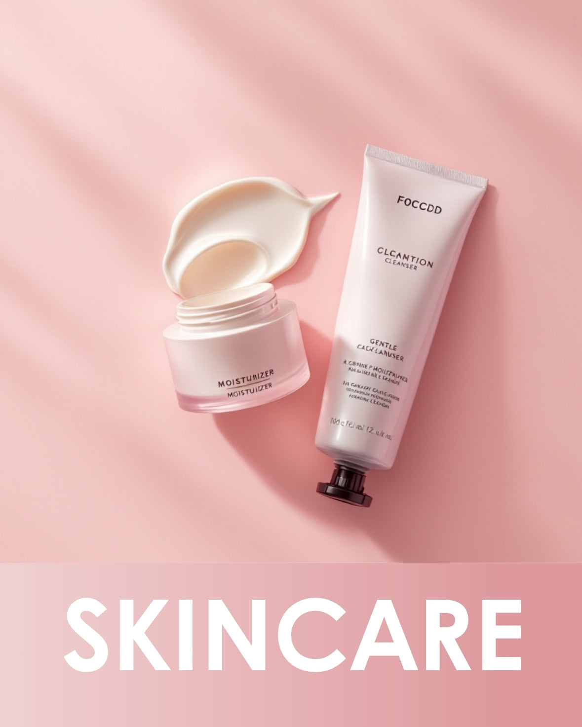 Skincare products including cleanser, serum, moisturizer, and face mask for glowing skin – Nefrea Beauty Egypt.