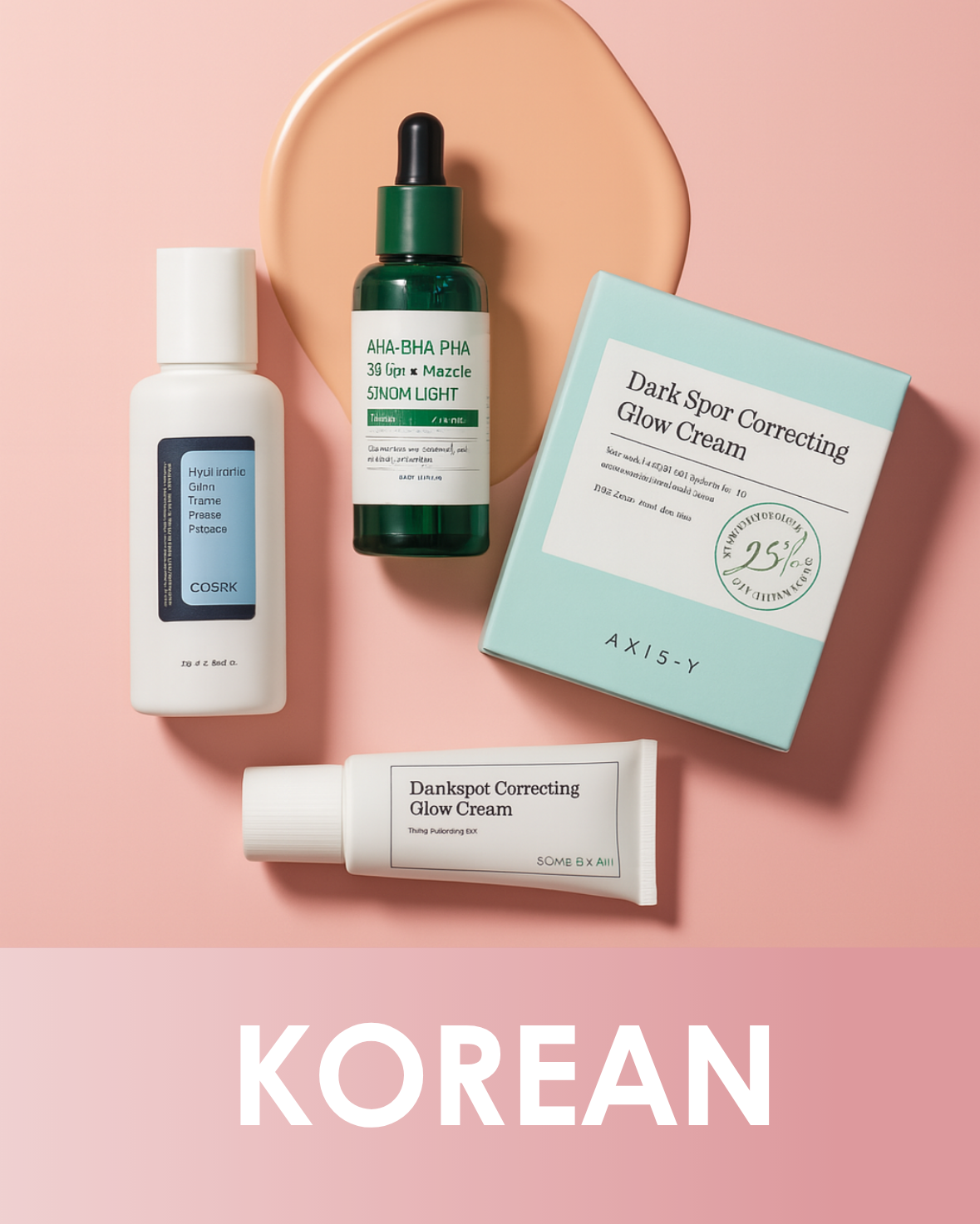 "Best Korean skincare collection in Egypt – Nefrea Beauty features COSRX, SOME BY MI, Axis-Y and more for glowing, hydrated, glass skin. Shop original Korean skincare online now. Beautiful soft pink aesthetic background."