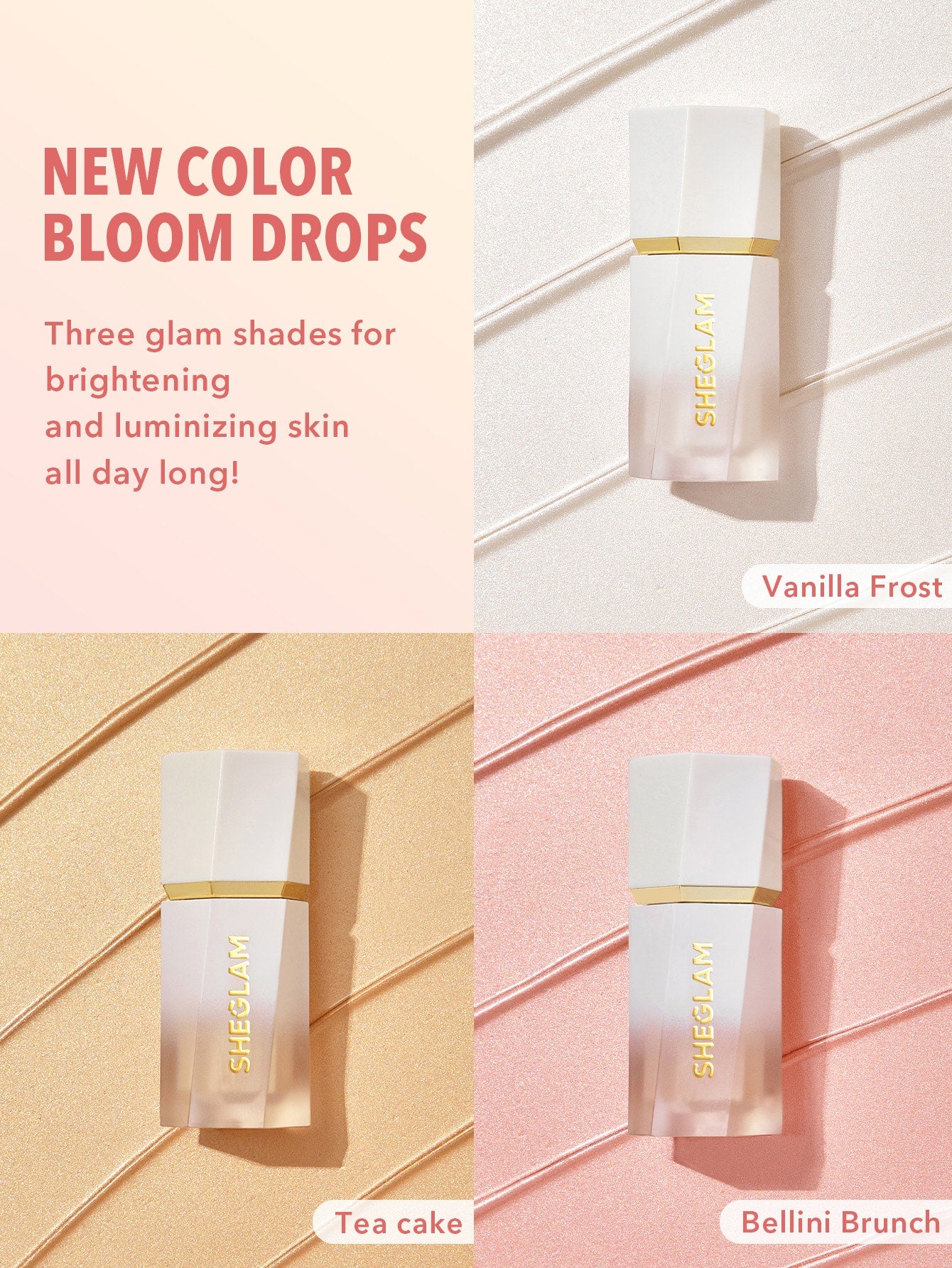 SHEGLAM Glow Bloom Liquid Highlighter – Dewy Finish – Radiant Glow – 5.2ml