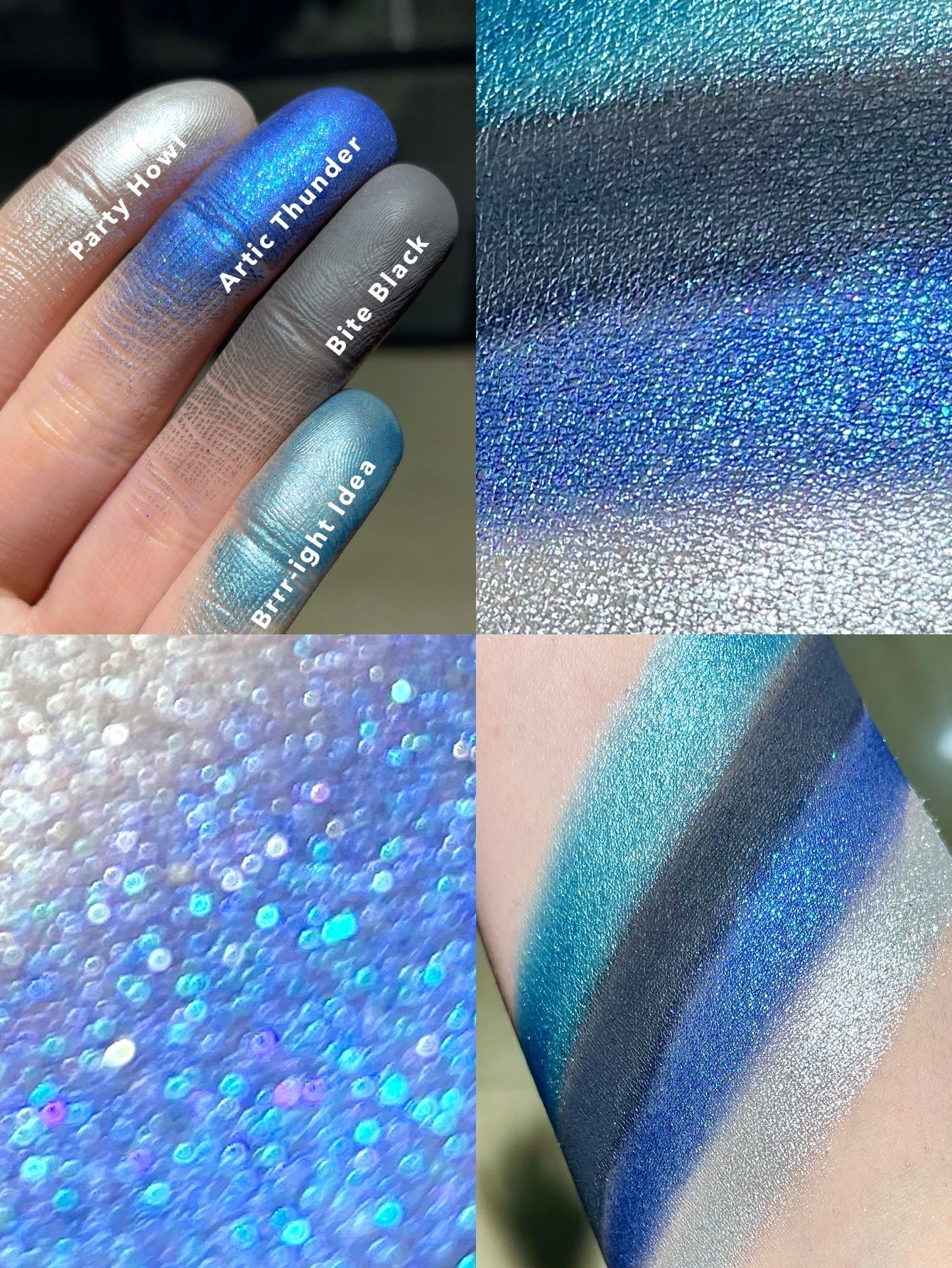 SHEGLAM Wolf Calls Eyeshadow Palette featuring 12 cool-toned blue and grey shades in matte and shimmer finishes
