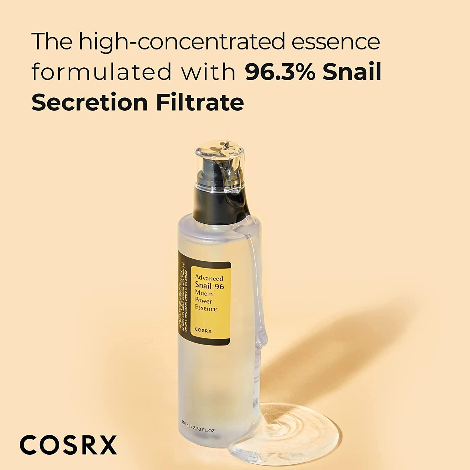 COSRX Advanced Snail 96 Mucin Power Essence – 100ml clear bottle for hydration and repair

