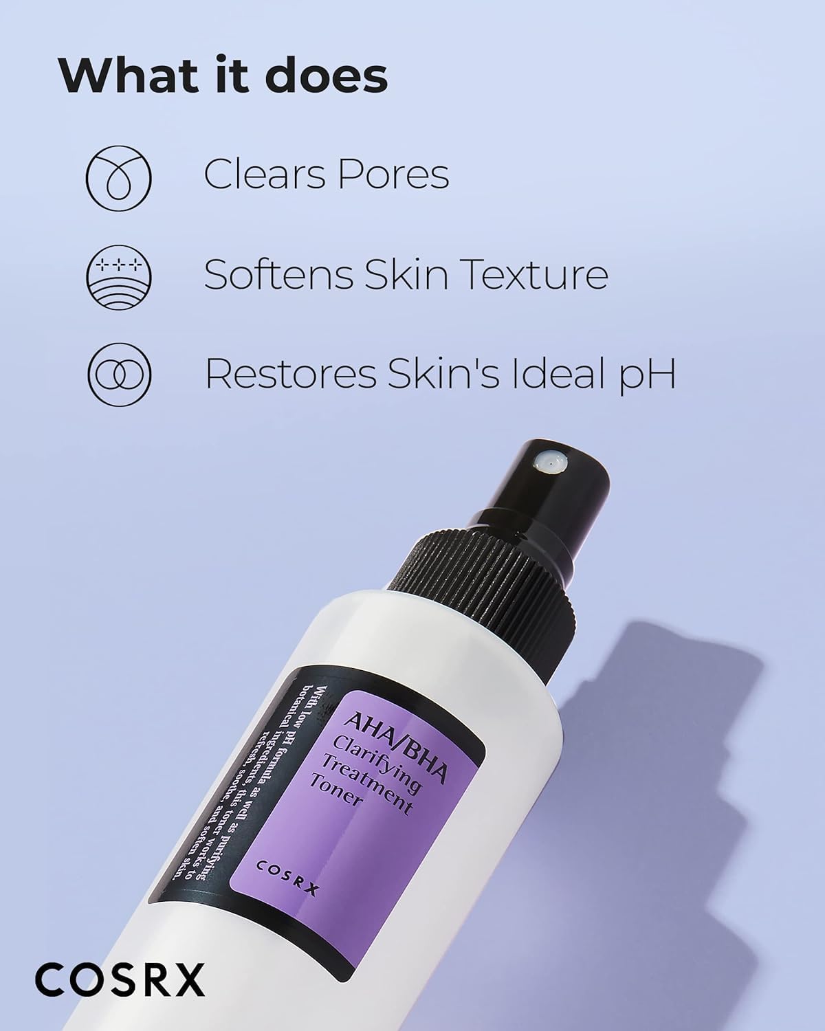 COSRX AHA/BHA Clarifying Treatment Toner – 150ml exfoliating spray toner for clear and smooth skin

