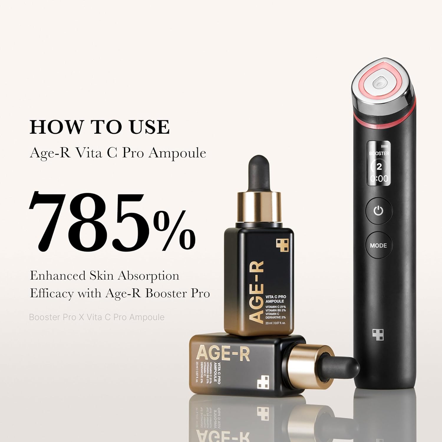 Medicube AGE-R Vita C Pro Ampoule – Korean brightening serum with 21% Vitamin C and Vitamin B5 for pigmentation and glow

