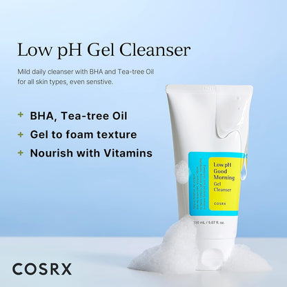 COSRX Low pH Good Morning Gel Cleanser – 150ml tube packaging