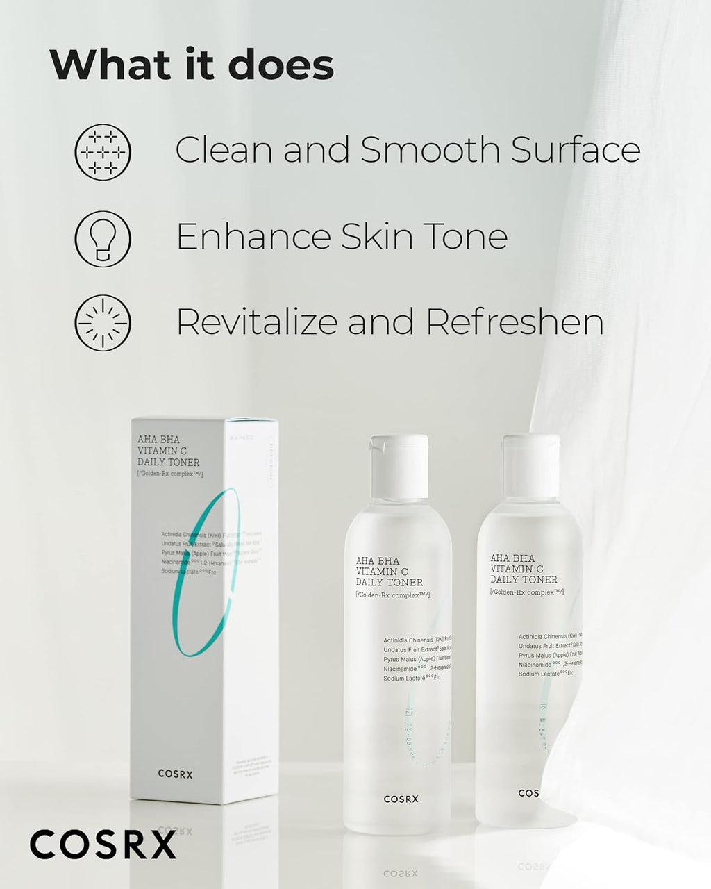 COSRX Refresh ABC Daily Toner (AHA BHA Vitamin C) 150ml Korean exfoliating toner for dull skin and texture refinement
