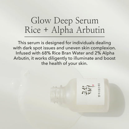 Beauty of Joseon Glow Deep Serum with Rice and Alpha-Arbutin – Korean brightening serum for dark spots and dull skin

