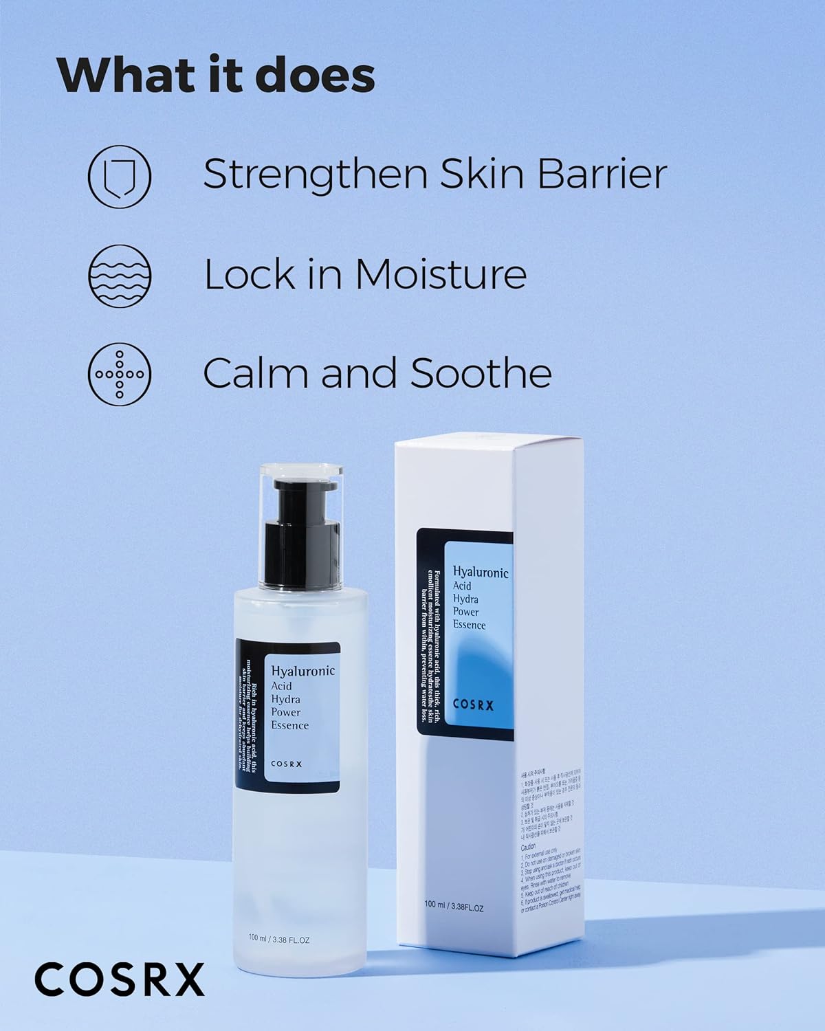 COSRX Hyaluronic Acid Hydra Power Essence – 100ml bottle for deep hydration and moisture

