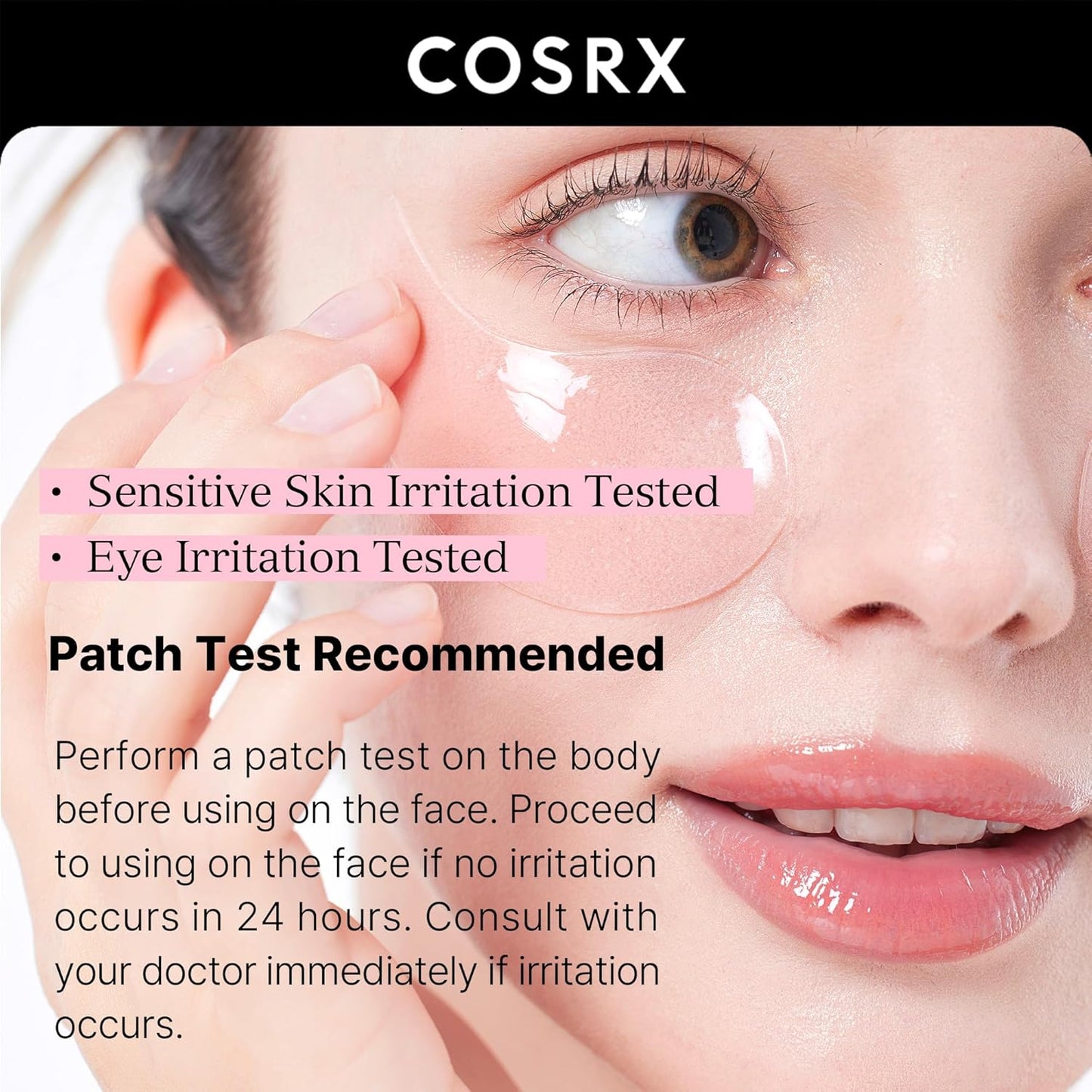 Peptide Collagen Hydrogel Eye Patch – 60 pairs (85g) under-eye hydrogel patches with peptides, collagen, niacinamide & caffeine for de-puffing, brightening and hydration
