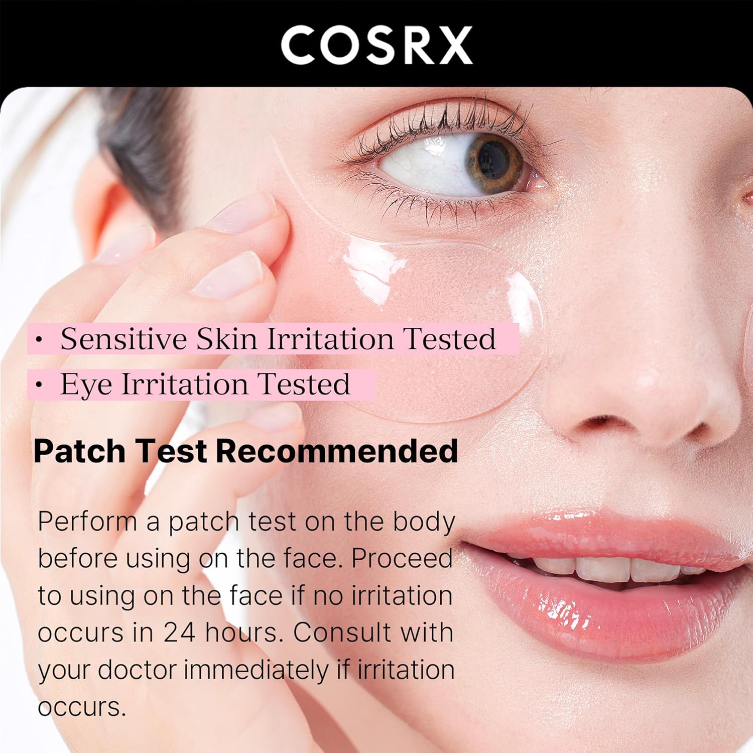 Peptide Collagen Hydrogel Eye Patch – 60 pairs (85g) under-eye hydrogel patches with peptides, collagen, niacinamide & caffeine for de-puffing, brightening and hydration
