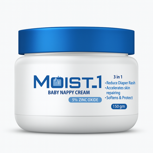 MOIST1 Baby Nappy Cream – 15% Zinc Oxide 3-in-1 Protection for Diaper Rash – 150g
