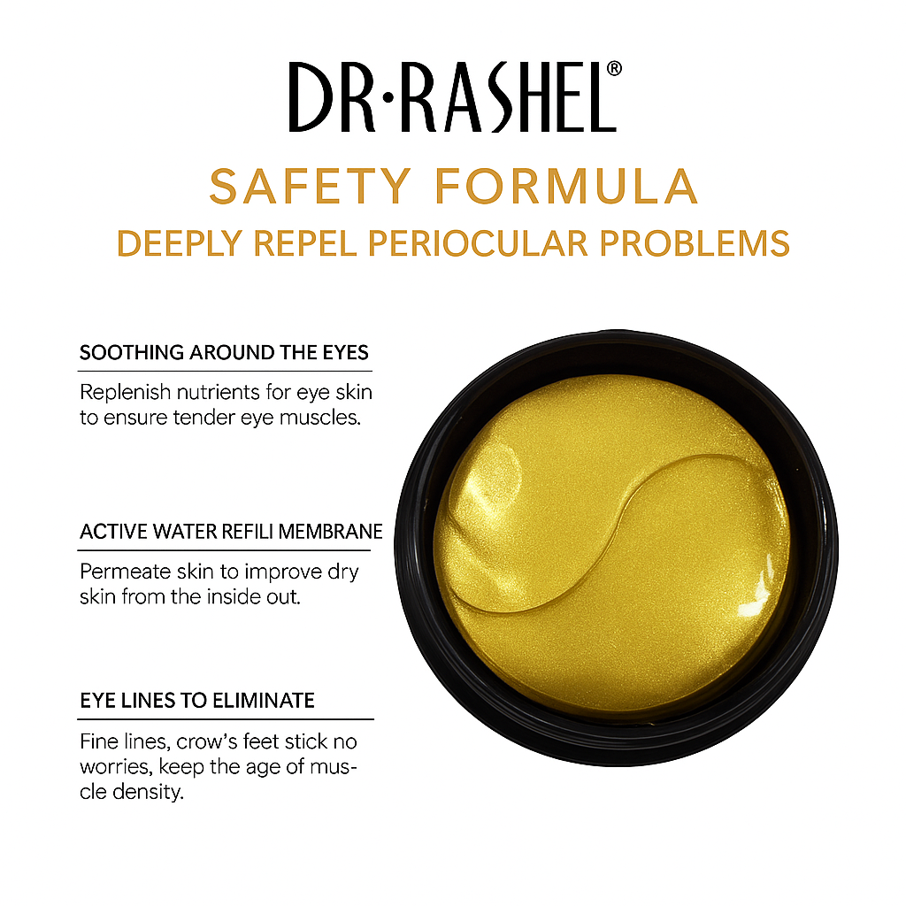 Dr.Rashel 24K Gold Collagen Hydrogel Eye Mask – 60 Pcs Packaging
