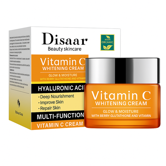 Disaar Vitamin C Whitening Cream with Hyaluronic Acid – 50 ml Jar Packaging