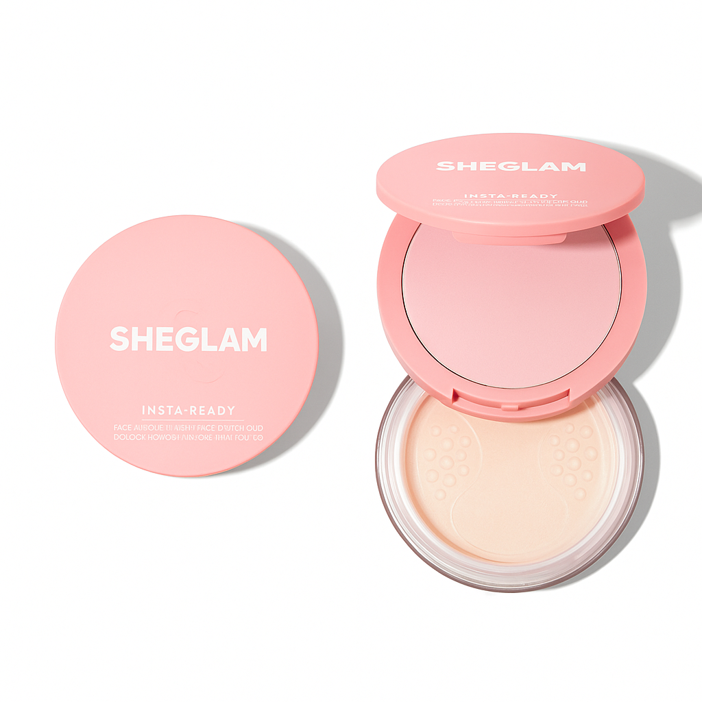 SHEGLAM Insta-Ready Face & Under Eye Setting Powder Duo – Bubblegum compact packaging