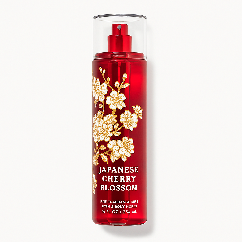 Bath & Body Works Japanese Cherry Blossom Fine Fragrance Mist – 236ml spray bottle packaging