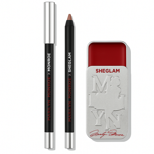SHEGLAM Marilyn Monroe Vintage Lip Duo “So Are Regrets” – Lip Liner and Sheer Jam side by side