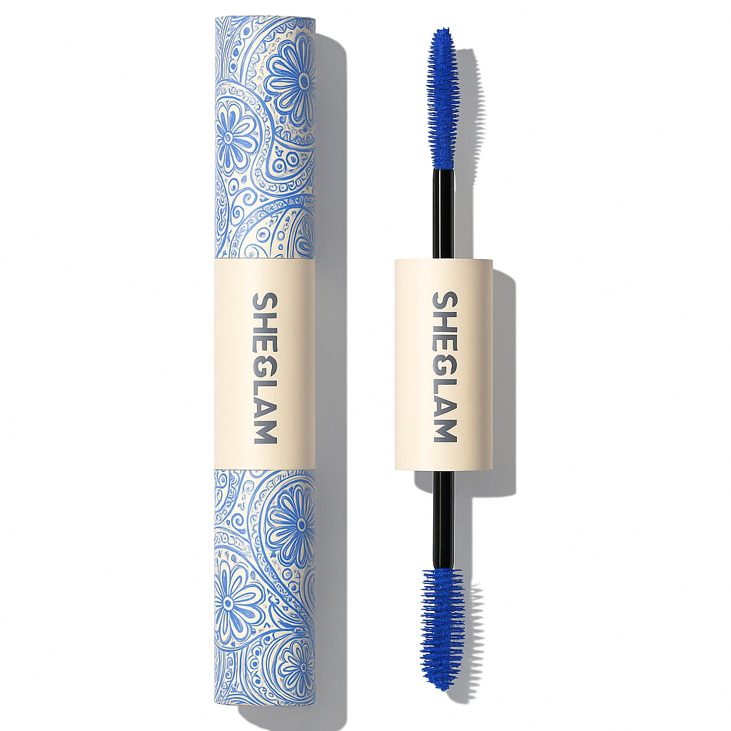 SHEGLAM All-In-One Volume & Length Mascara – Waterproof Blue tube packaging