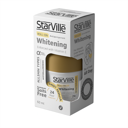 Starville Whitening Roll-On Sweet Vanilla 60ml front and packaging view

