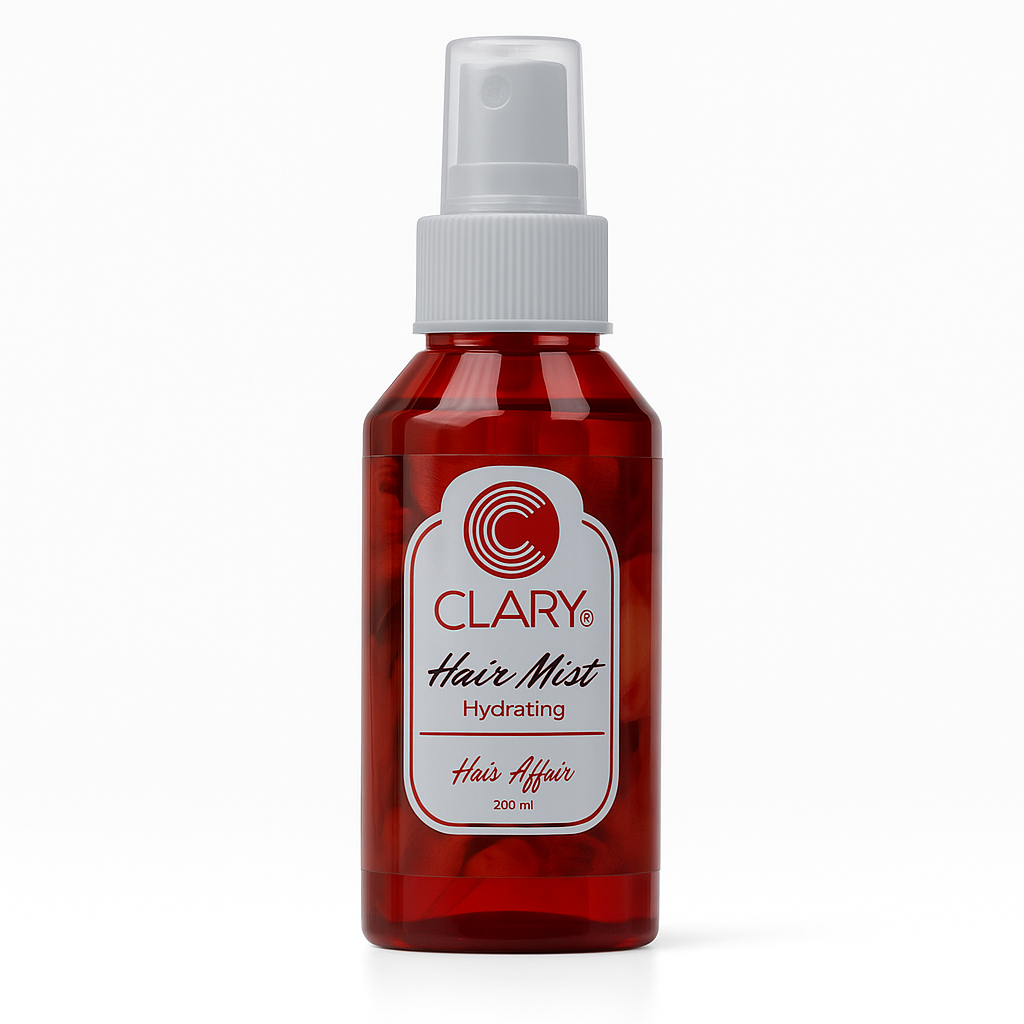 "Clary Hair Mist – Hydrating hair mist with UV protection and frizz control"
