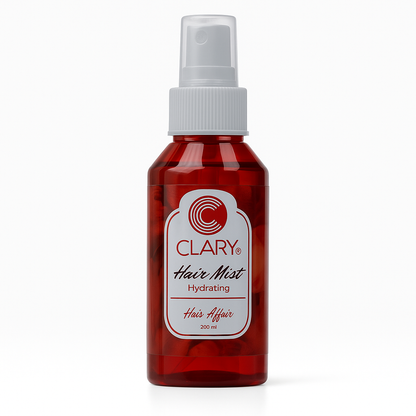 "Clary Hair Mist – Hydrating hair mist with UV protection and frizz control"
