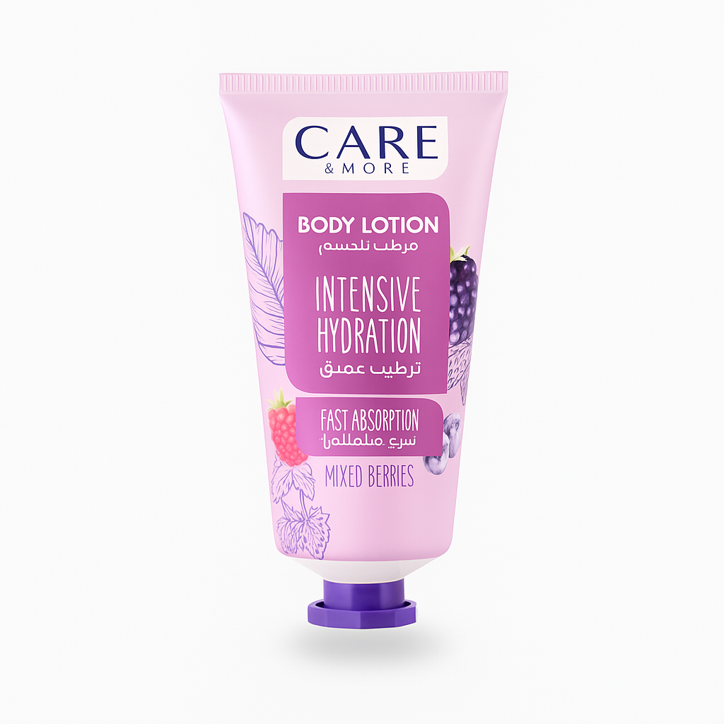 CARE & MORE Mixed Berries Body Lotion – 150ml Packaging