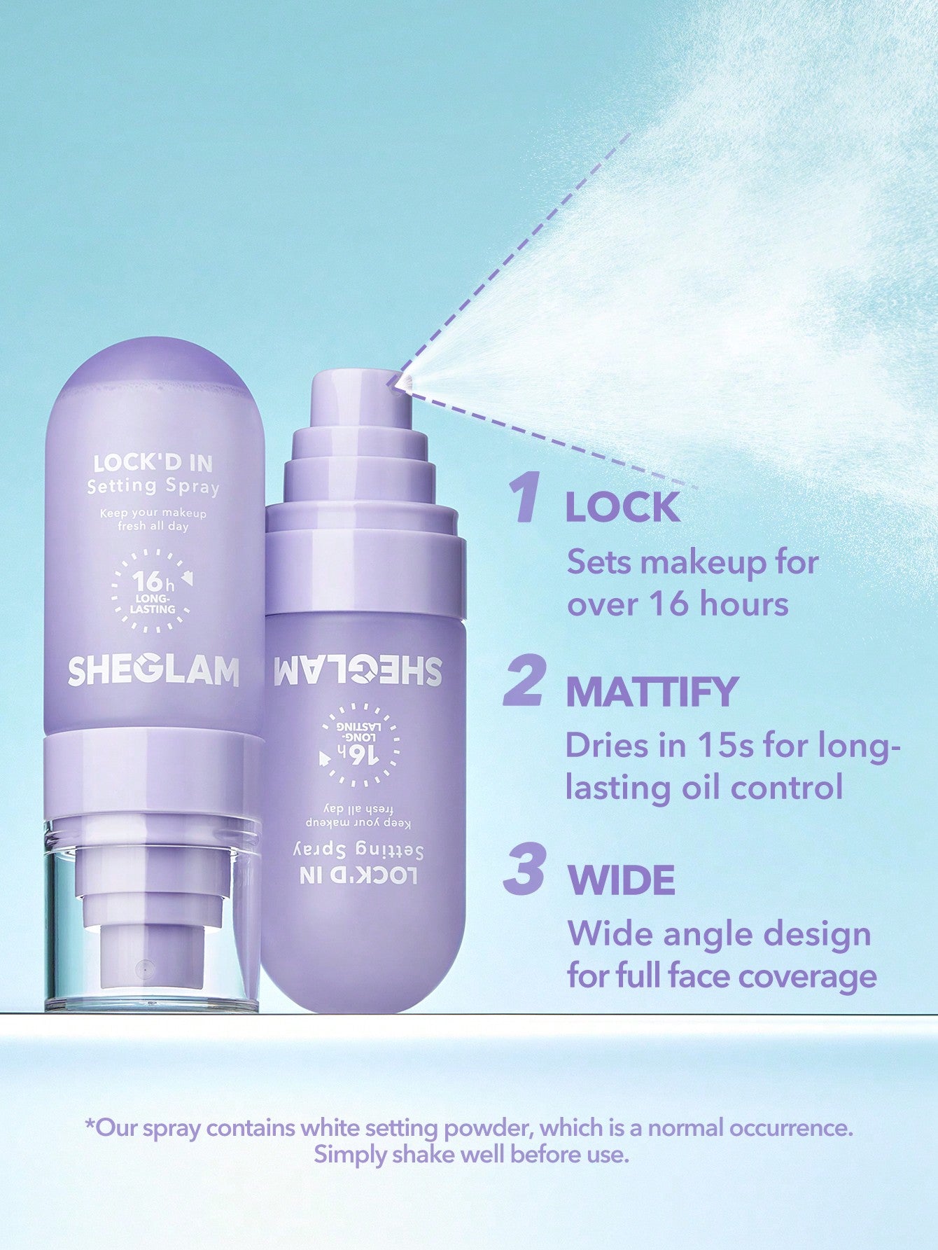 SHEGLAM Lock'd In Setting Spray bottle packaging