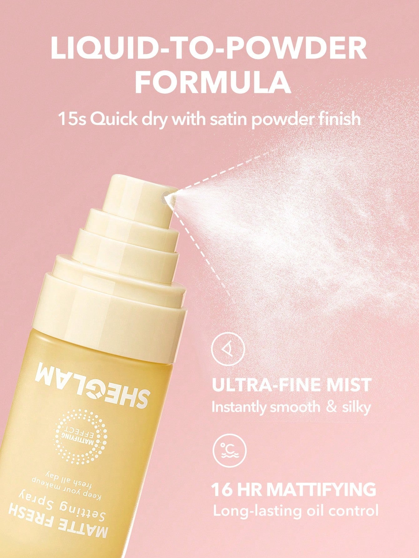 SHEGLAM Matte Fresh Setting Spray (Long-Lasting Oil Control & Makeup Lock)