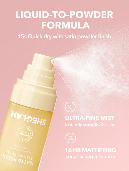 SHEGLAM Matte Fresh Setting Spray (Long-Lasting Oil Control & Makeup Lock)