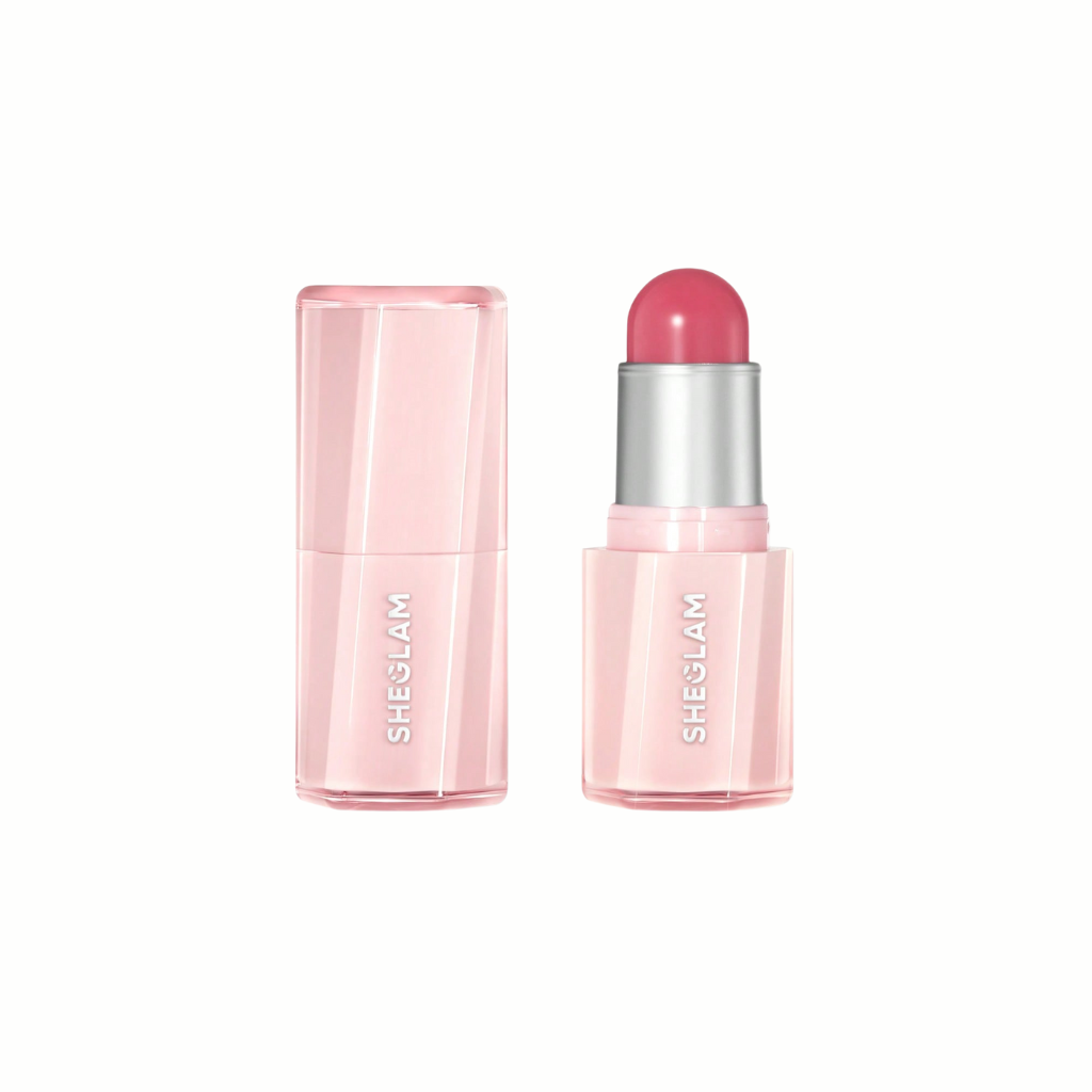 SHEGLAM Buttery Bliss Blush Stick Love Cake creamy pink blush with dewy glowing finish

