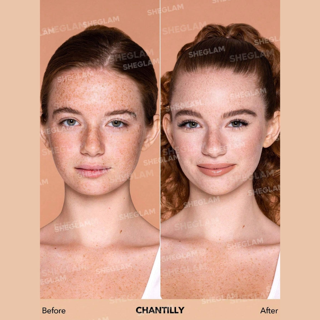 SHEGLAM Complexion Pro Long-Lasting Breathable Matte Foundation in Chantilly shade.
