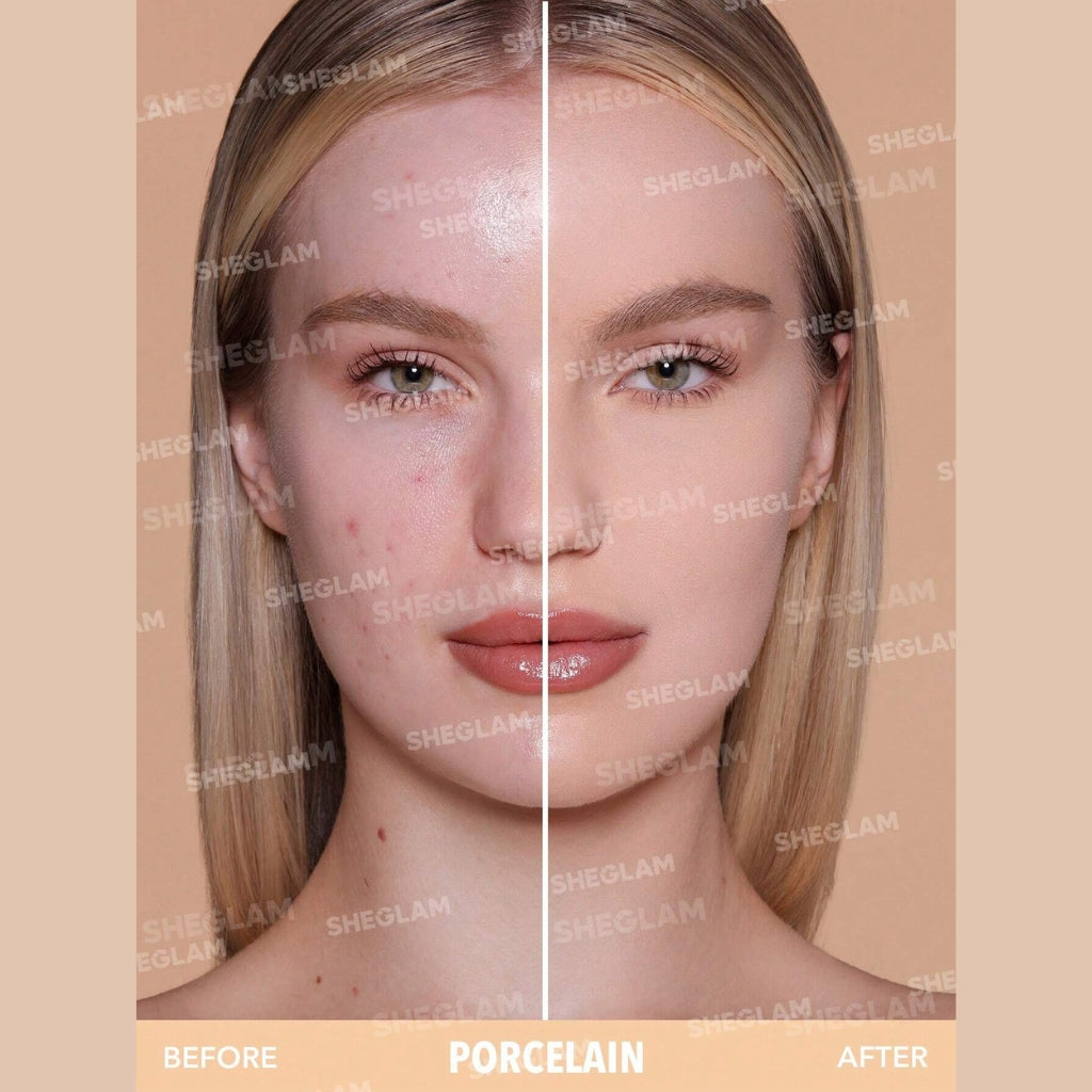 SHEGLAM Skin-Focus High Coverage Powder Foundation Porcelain talc-free oil-control face powder
