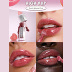 SHEGLAM Glass Lock Air Gloss – High Key, dusty mauve pink high-shine lip gloss in a sleek tube with a glassy, mirror-like finish on a clean background.
