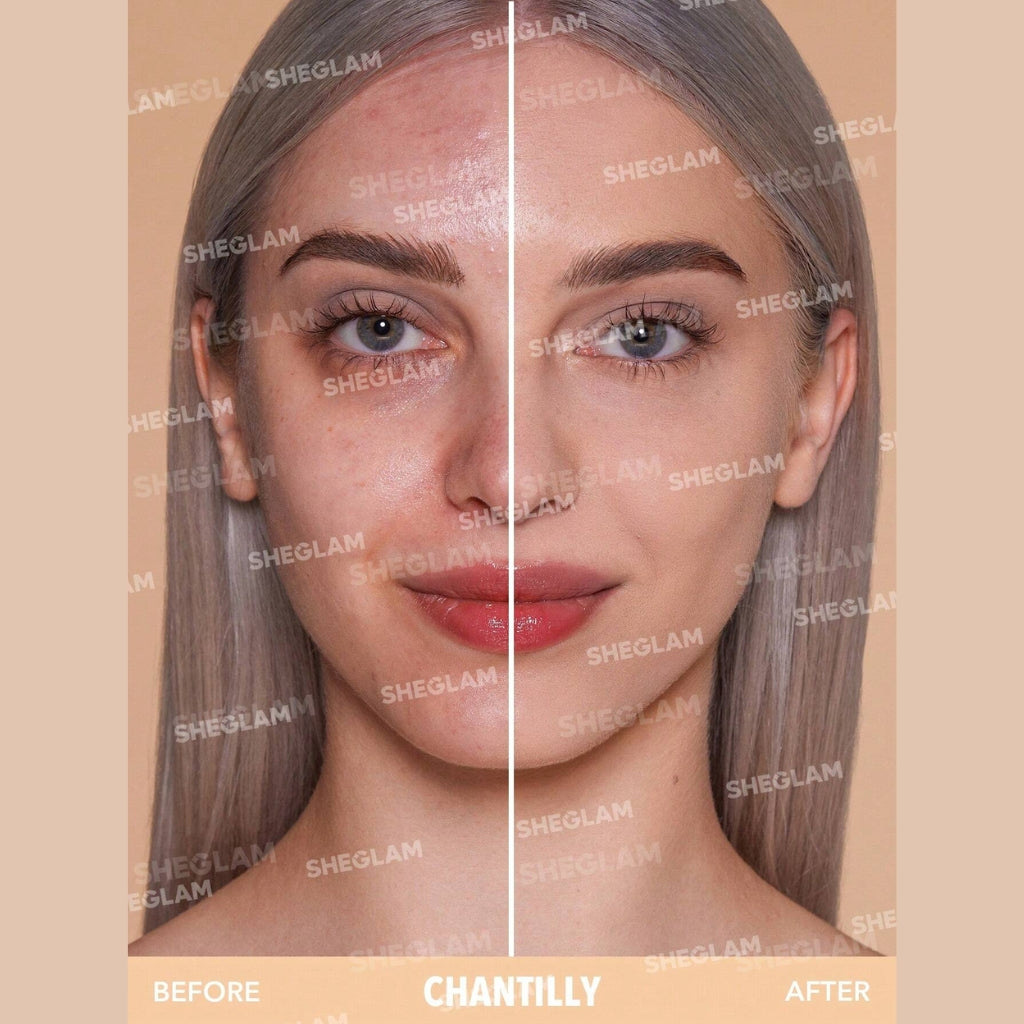 SHEGLAM Skin-Focus High Coverage Powder Foundation Chantilly talc-free oil-control face powder
