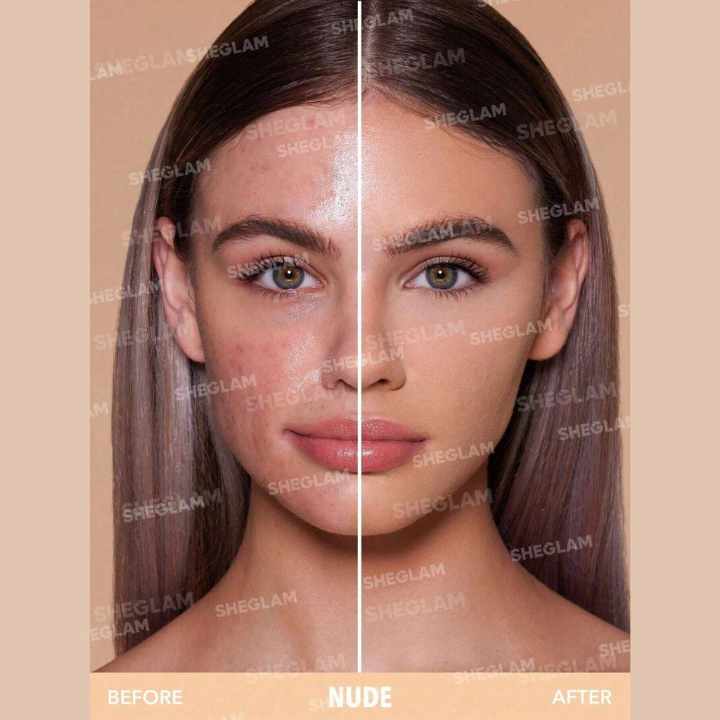 SHEGLAM Skin-Focus High Coverage Powder Foundation Nude talc-free oil-control face powder
